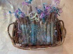 Chocolate pretzels in a basket